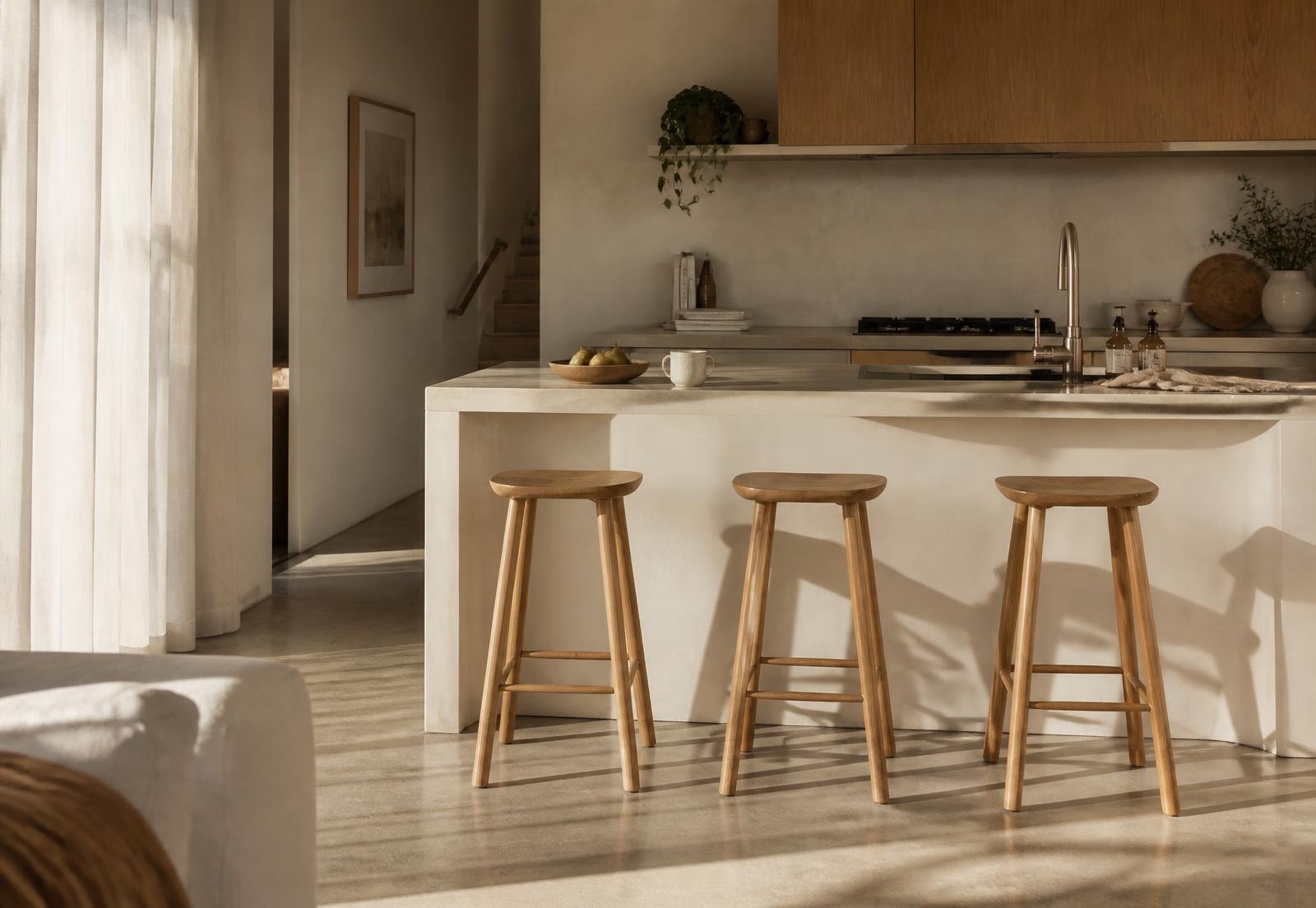 Kitchen Stools styled in an Australian kitchen